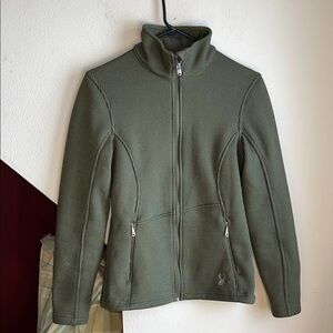 Spyder Women's Core Forest‎ Green Zip Front Sweater Jacket M